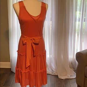 Banana Republic coral knit two layer dress